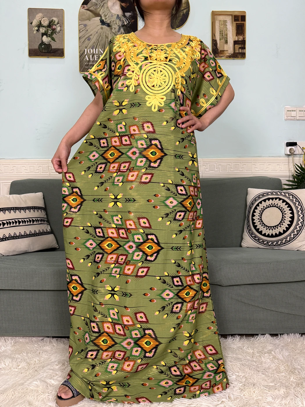 Abayas For Women 2025 New Print Floral Polyester New Kanga Clothing Loose Femme Robe African Ngeria Dresses With Hijabs Scarf