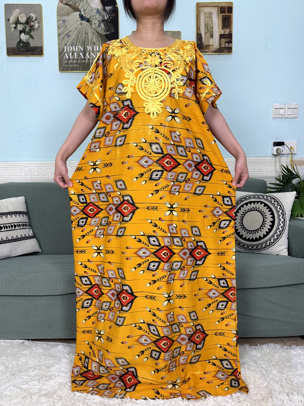 Abayas For Women 2025 New Print Floral Polyester New Kanga Clothing Loose Femme Robe African Ngeria Dresses With Hijabs Scarf