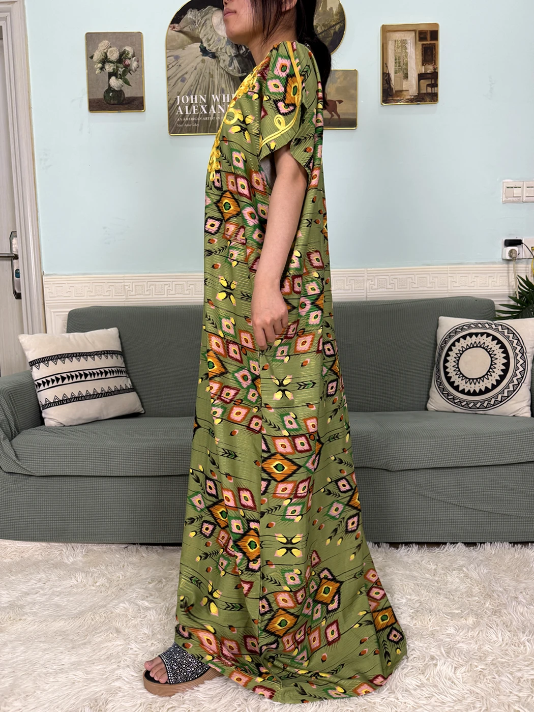 Abayas For Women 2025 New Print Floral Polyester New Kanga Clothing Loose Femme Robe African Ngeria Dresses With Hijabs Scarf