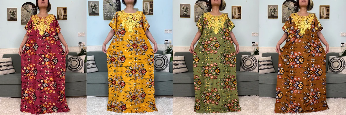 Abayas For Women 2025 New Print Floral Polyester New Kanga Clothing Loose Femme Robe African Ngeria Dresses With Hijabs Scarf