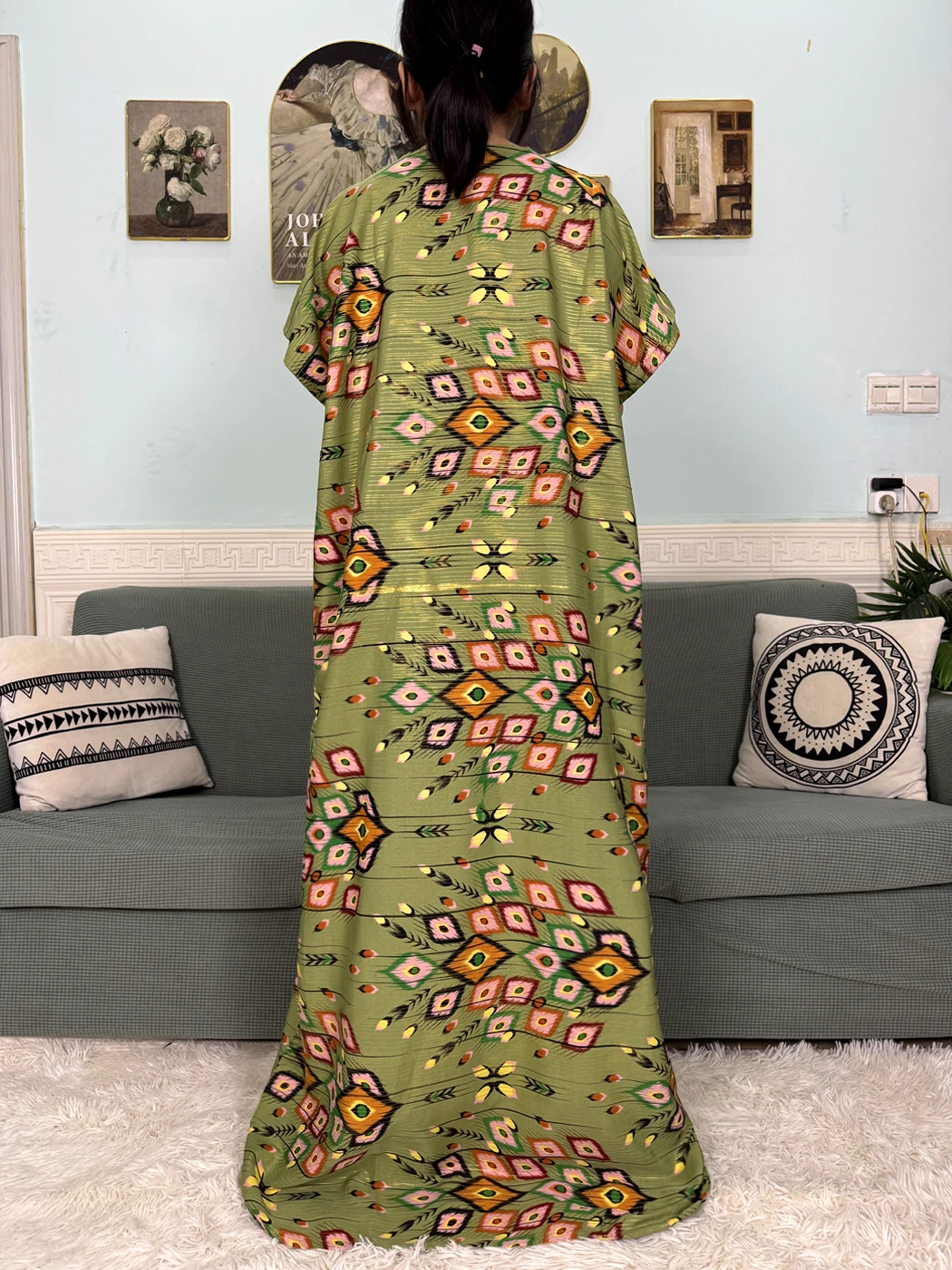 Abayas For Women 2025 New Print Floral Polyester New Kanga Clothing Loose Femme Robe African Ngeria Dresses With Hijabs Scarf
