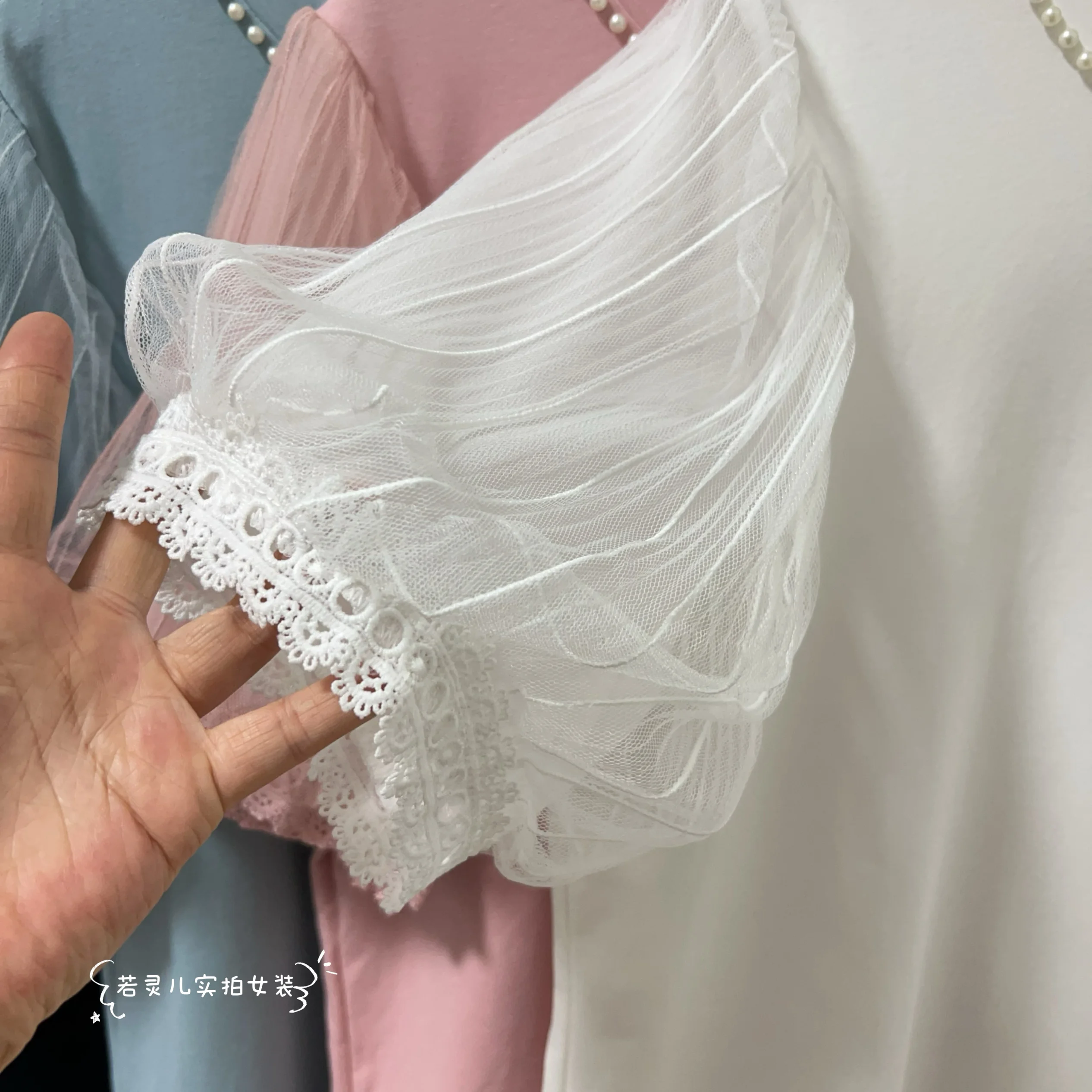 pearl collar women tees short sleeve bead work neck tops