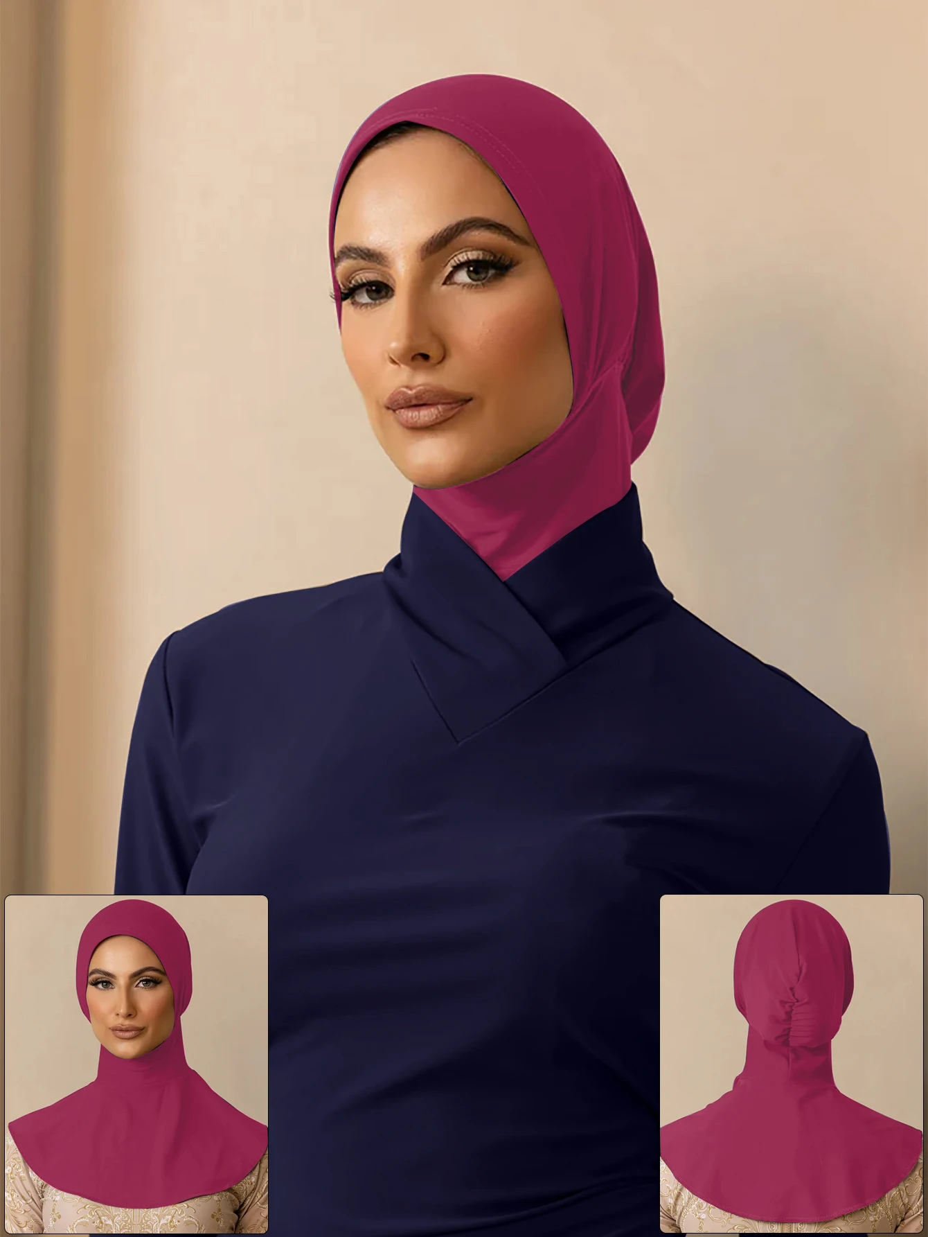 Summer Muslim Bath Swim Hijab Women Swimming Instant Turban, Extended Neck Design, Quick Drying