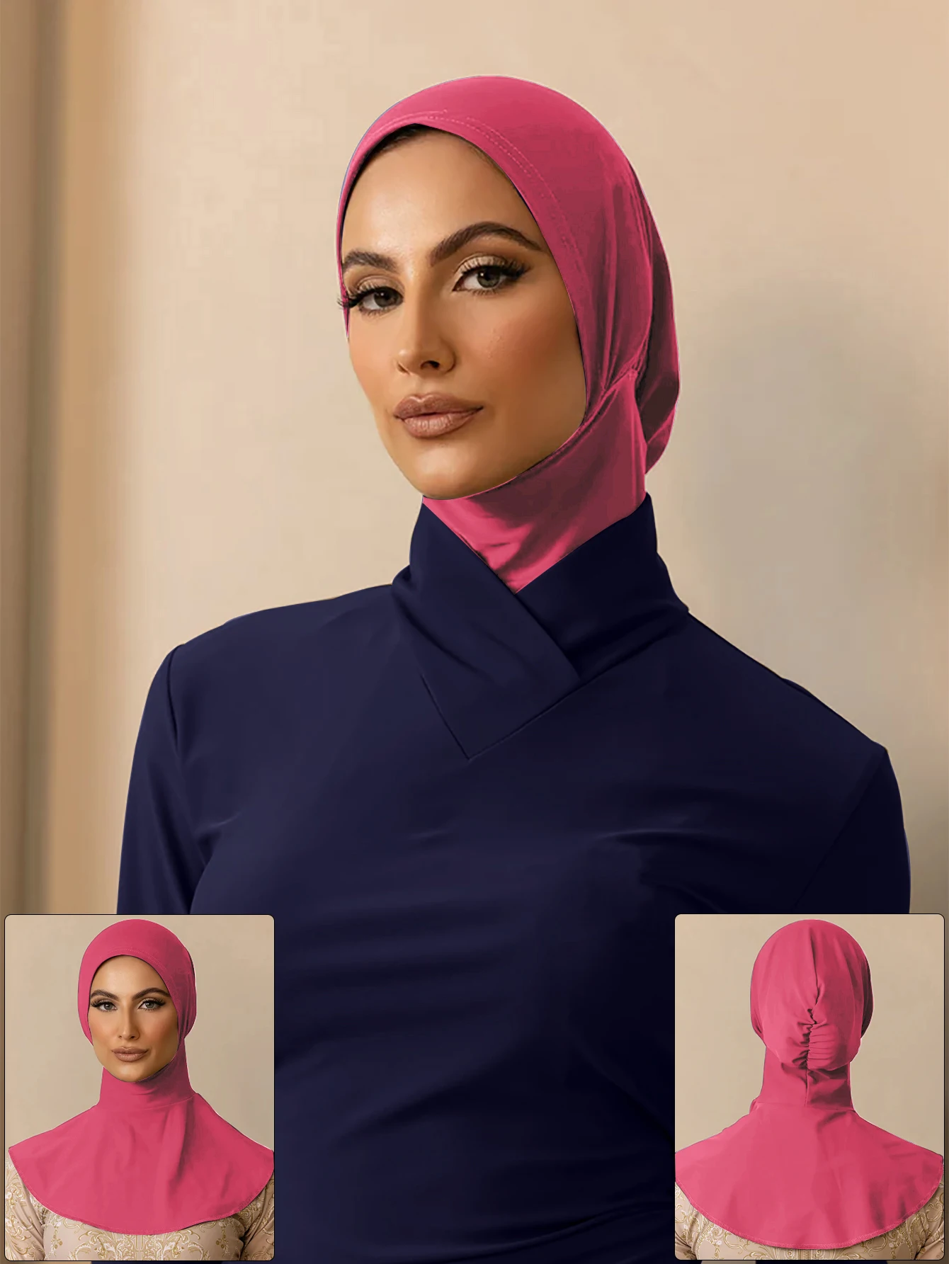 Summer Muslim Bath Swim Hijab Women Swimming Instant Turban, Extended Neck Design, Quick Drying