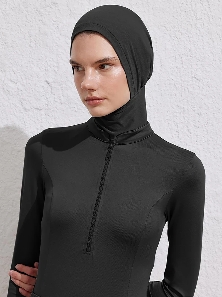 Summer Muslim Bath Swim Hijab Women Swimming Instant Turban, Extended Neck Design, Quick Drying
