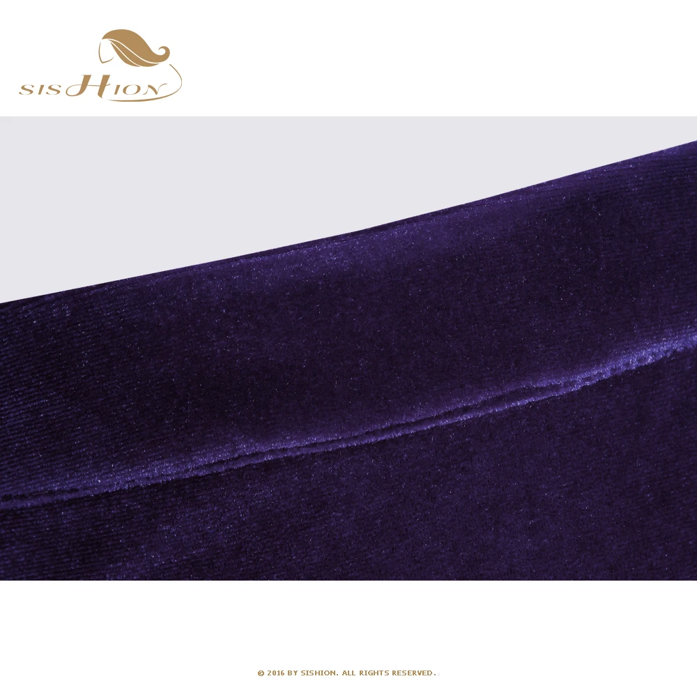 SISHION Purple Black Autumn Winter Women Skirt Stretch Bodycon Straight Casual Work OL Office Pencil Velvet Sexy Skirts SS0028