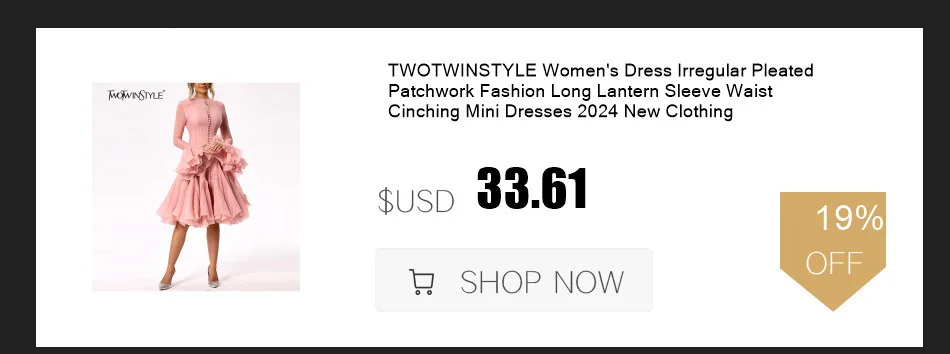 TWOTWINSTYLE Hit Color Spliced Folds Slimming Dresses For Women Square Neck Sleeveless High Waist Temperament Dress Female New