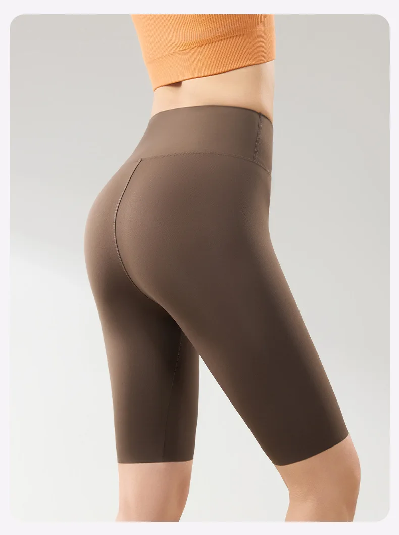 BIVIGAOS Summer Thin Sunscreen Sharkskin Cycling Shorts Women Multi Color Stretch Tight Slim Fitness Bicycle Knee Length Shorts