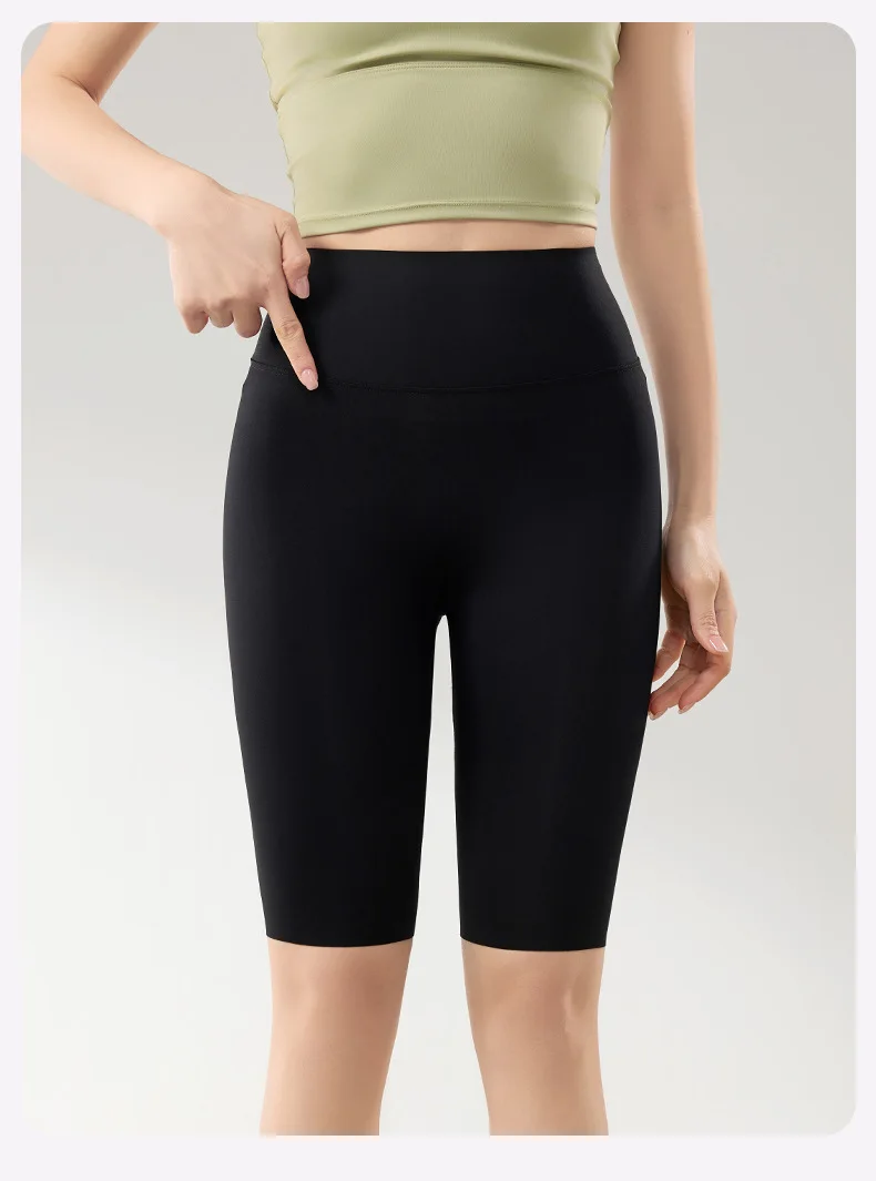 BIVIGAOS Summer Thin Sunscreen Sharkskin Cycling Shorts Women Multi Color Stretch Tight Slim Fitness Bicycle Knee Length Shorts