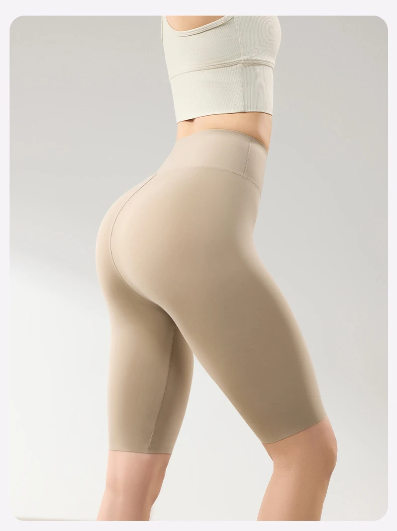 BIVIGAOS Summer Thin Sunscreen Sharkskin Cycling Shorts Women Multi Color Stretch Tight Slim Fitness Bicycle Knee Length Shorts