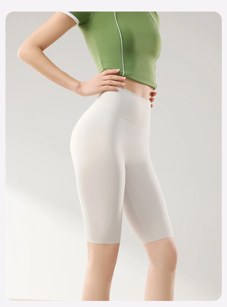 BIVIGAOS Summer Thin Sunscreen Sharkskin Cycling Shorts Women Multi Color Stretch Tight Slim Fitness Bicycle Knee Length Shorts