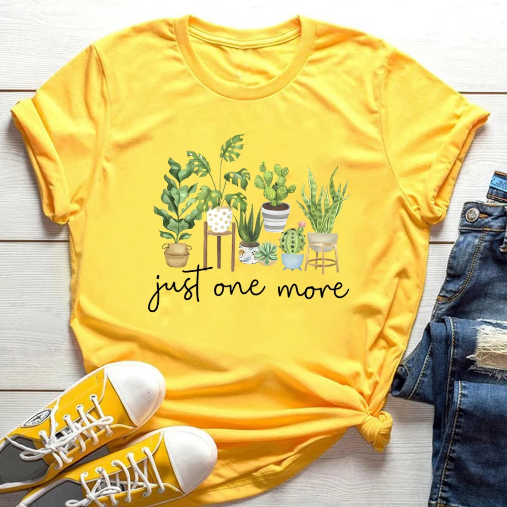 Just One More T Shirt Plant Lady Tshirt Crazy Plant Women Shirts Gardening Tee Women Short Sleeves Top Plant Lover Gift