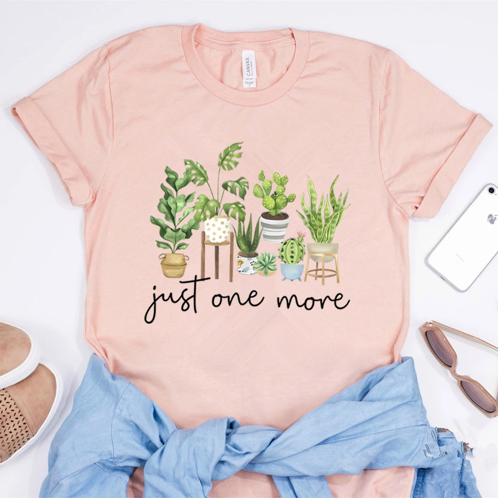 Just One More T Shirt Plant Lady Tshirt Crazy Plant Women Shirts Gardening Tee Women Short Sleeves Top Plant Lover Gift