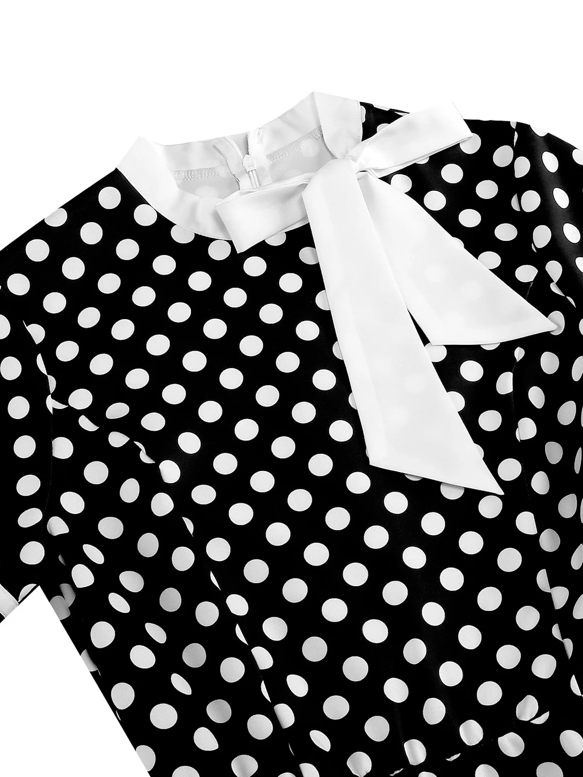 Tonval 1950s Vintage Party Birthday Dress Summer Clothing for Women Bow Neck Polka Dot Print Midi Swing Dresses