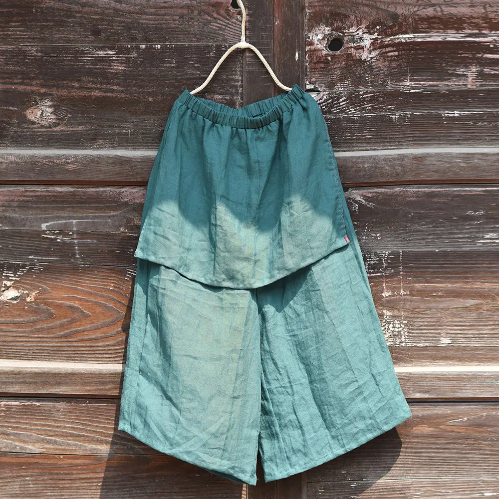 Design Ramie High Quality Wide-Legged Pants Women's New Harajuku Solid Color Trousers Loose Japanese Straight Pants Ropa Mujer