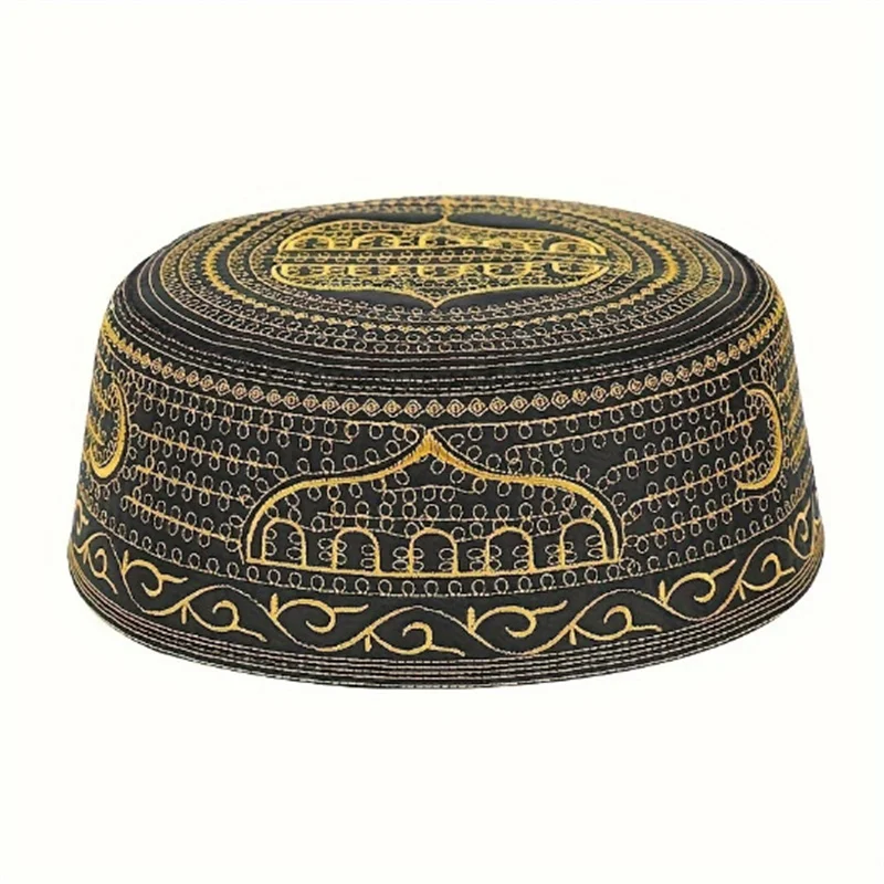 Cotton Embroidery Arab Men Muslim Hat Islamic Prayer Hat Musliman Turban Man Hijab Bonnet Saudi Arabian Islam Jewish Caps