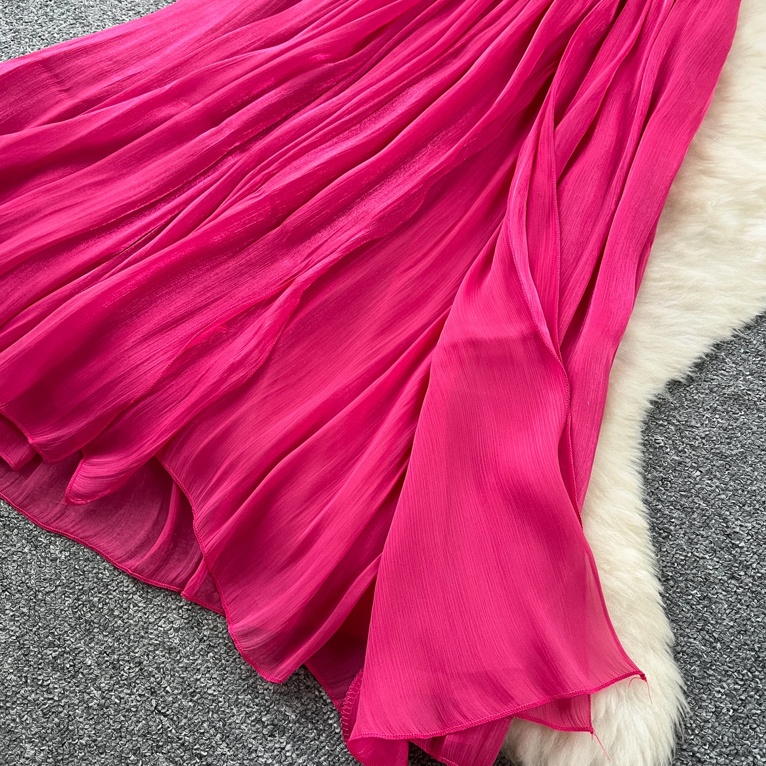 Vintage Elegant sweet puff sleeve split Dress A-line Chic Casual Beach Vacation Women Summer dresses