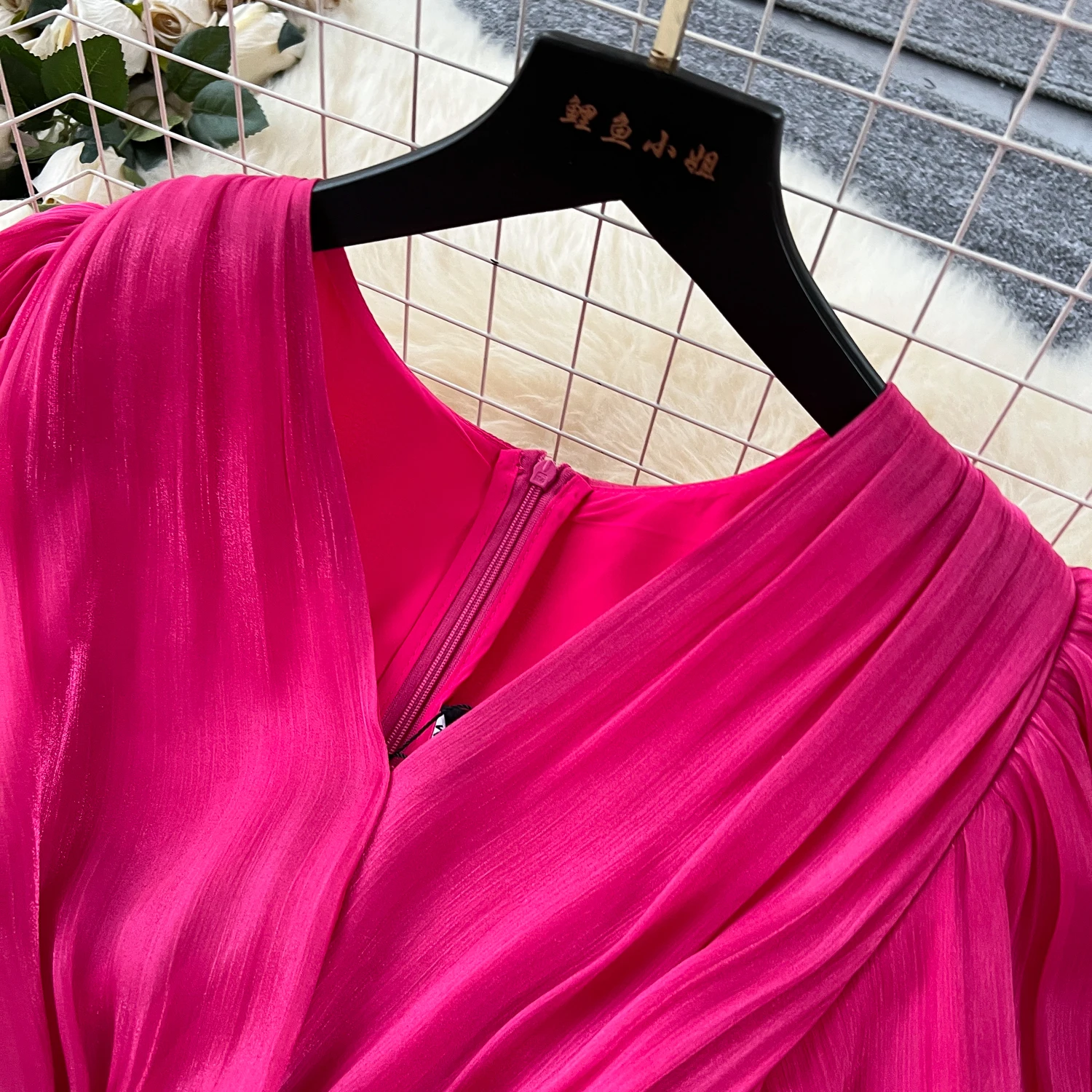 Vintage Elegant sweet puff sleeve split Dress A-line Chic Casual Beach Vacation Women Summer dresses