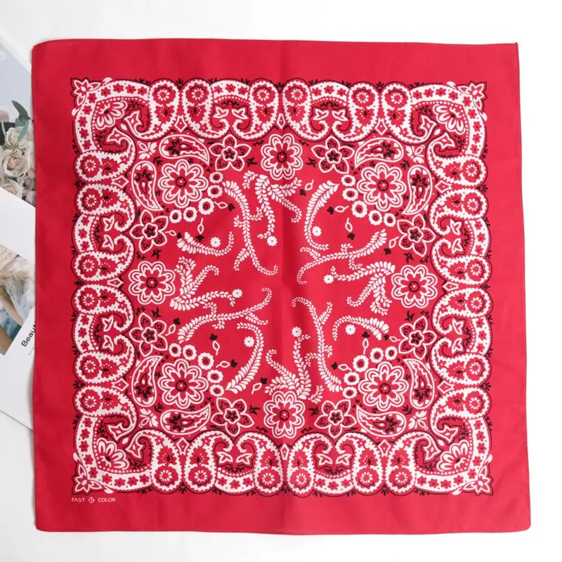 New High Quality Hip Hop 100% Cotton Bandana Square Scarf Black Paisley Riding Headband Printed Gifts for Women/Men/Boys/Girls