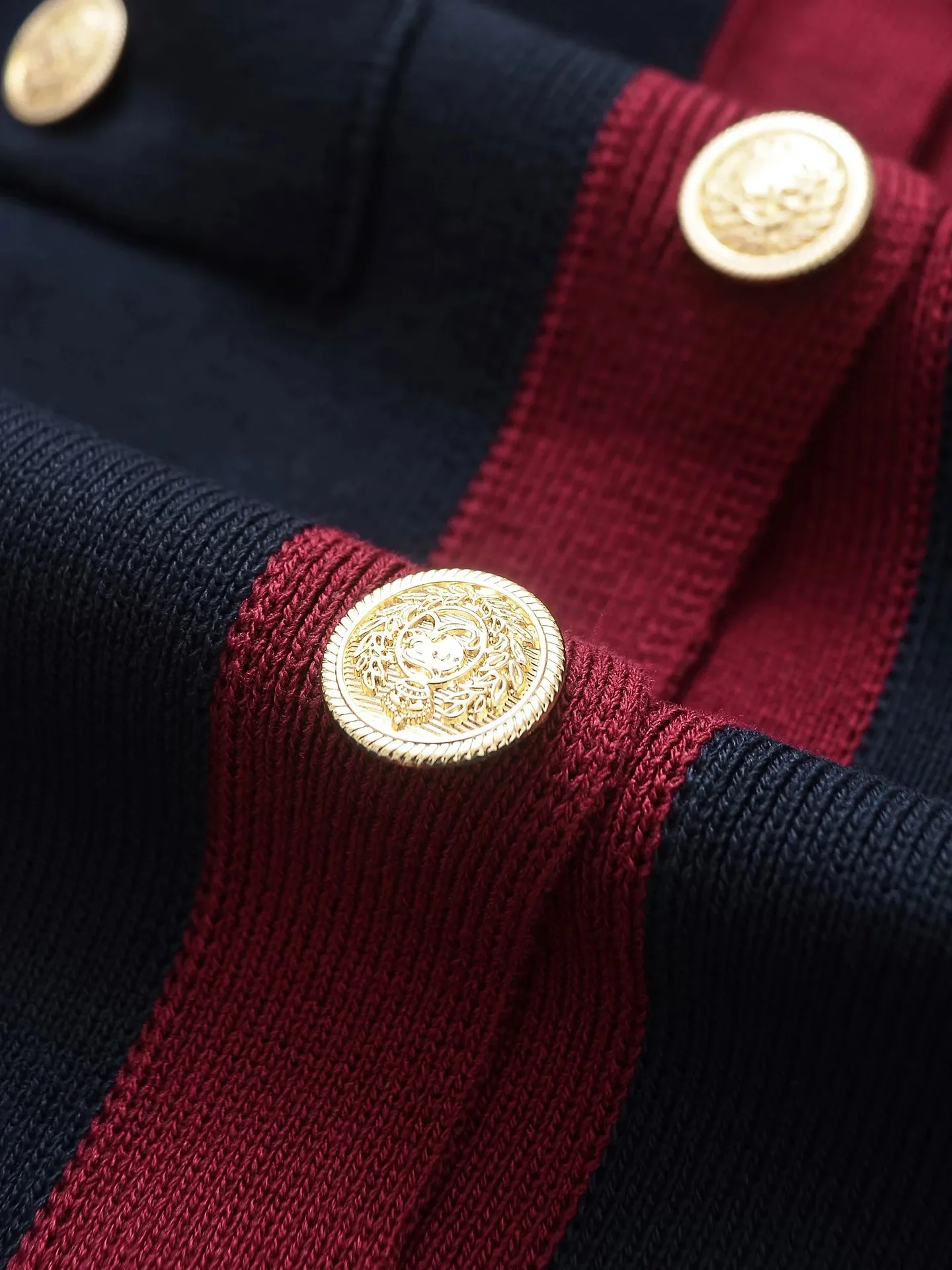 Fashion Contrast Elegant Cardigan Coat For Women Pocket Patchwork Ribbed Knitwear Sweater Top Female Loose Knit Cardigan