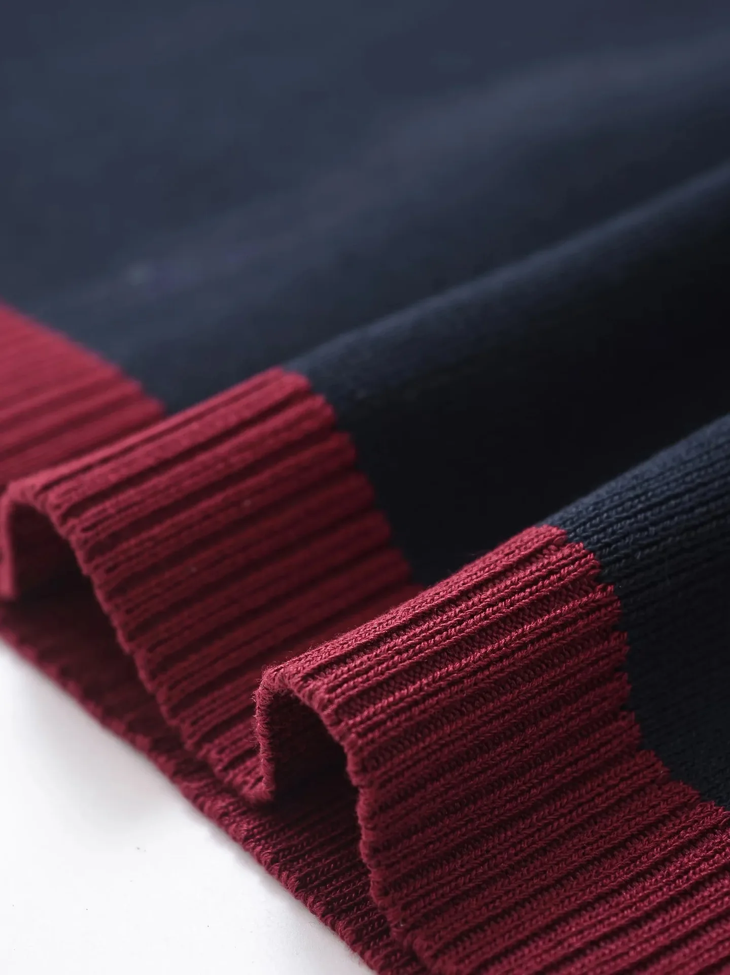 Fashion Contrast Elegant Cardigan Coat For Women Pocket Patchwork Ribbed Knitwear Sweater Top Female Loose Knit Cardigan