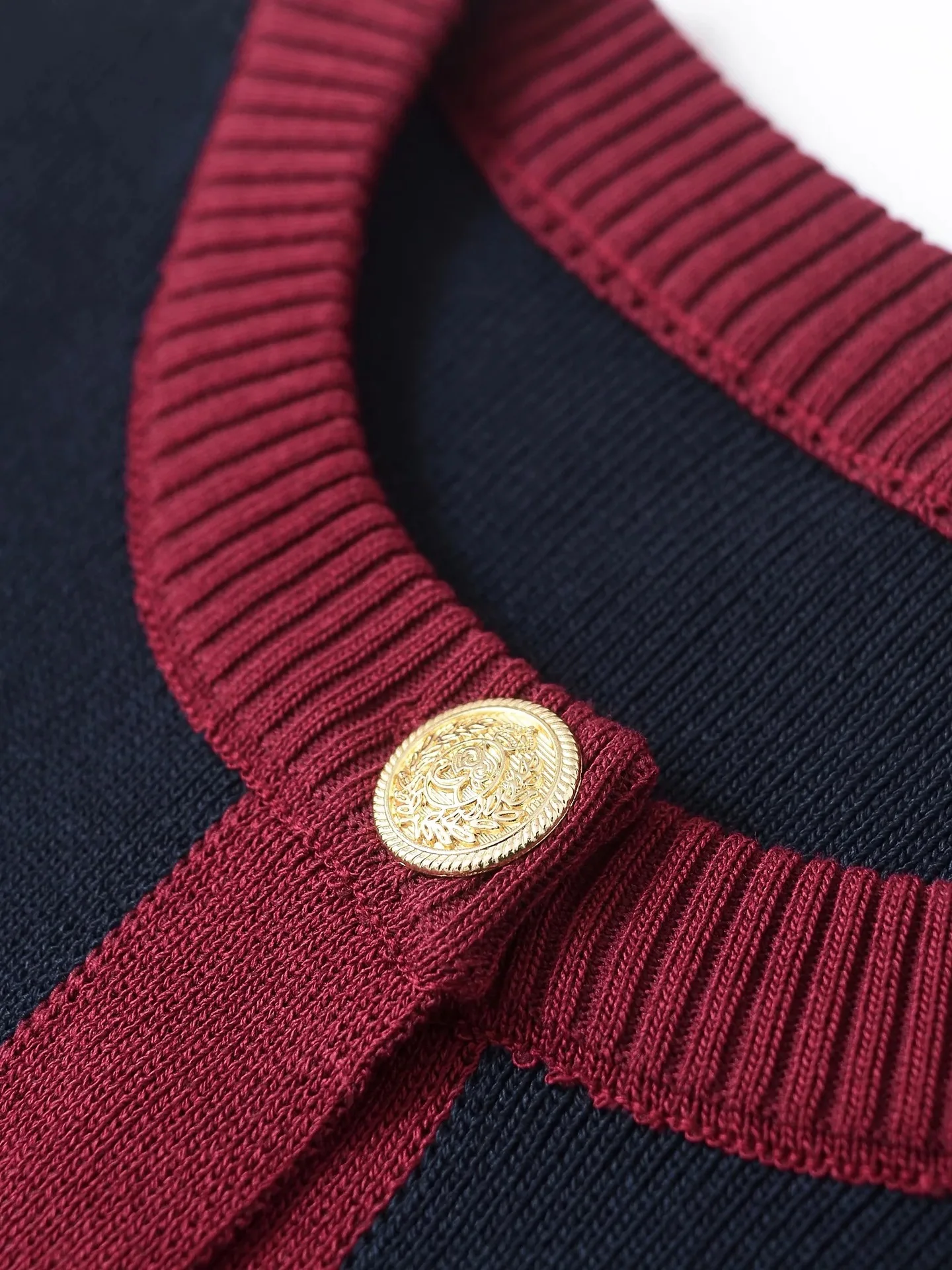 Fashion Contrast Elegant Cardigan Coat For Women Pocket Patchwork Ribbed Knitwear Sweater Top Female Loose Knit Cardigan