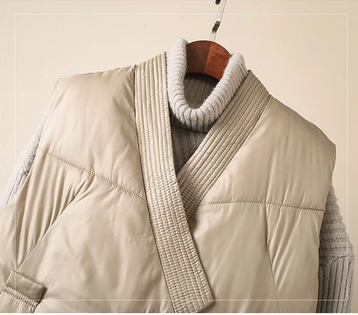 2025 New Cotton Down Winter Women's Vest Thicken V-neck Sleeveless Puffer Jacket Padded Female Warm Outerwear Women Clothing