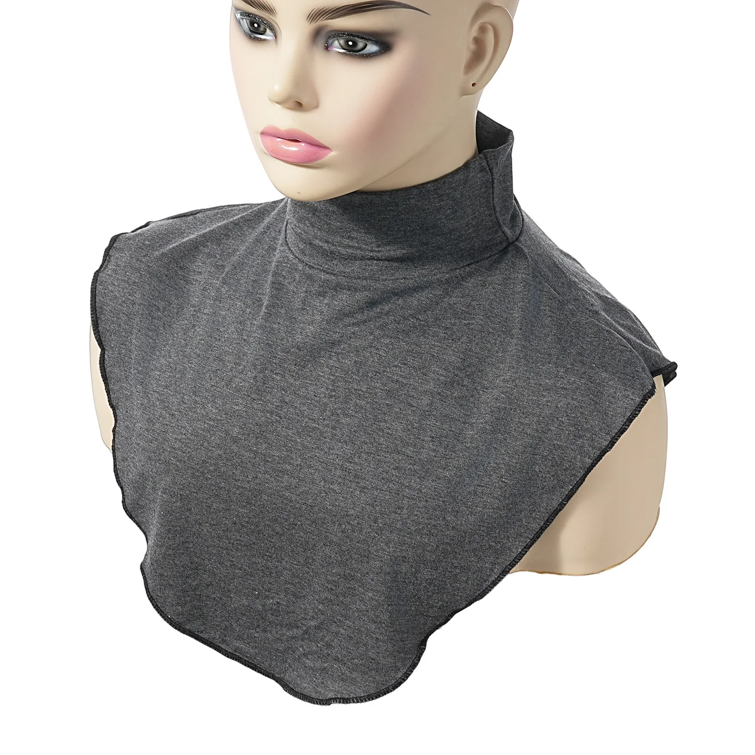 Women Muslim Modal Fake False Collar Islamic Hijab Extensions Turtleneck High Neck Cover Warmer Half Tops Hijab Scarf Crop Wrap