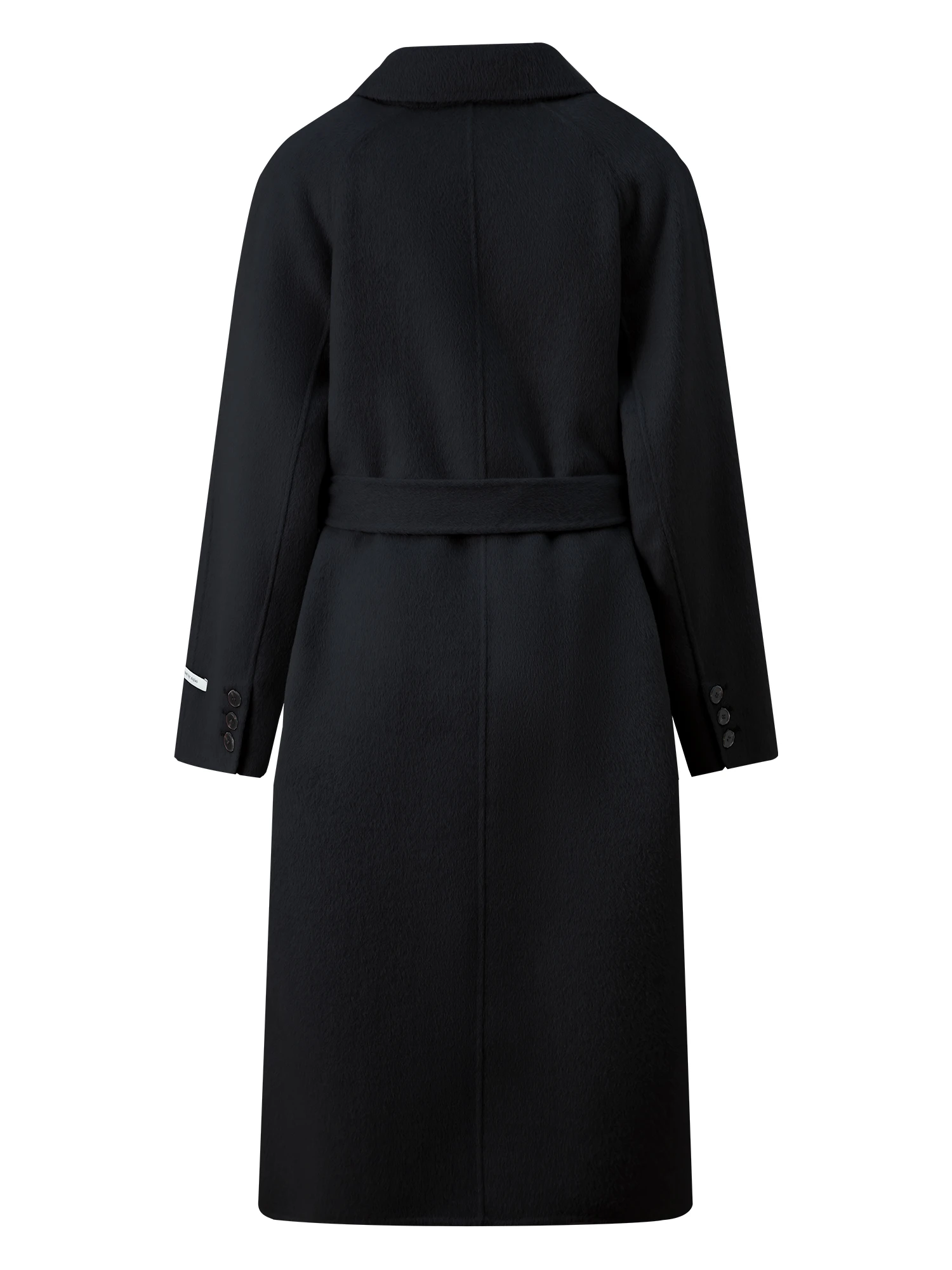 ZIQIAO 2025 Winter Women's Petite Navy Blue Double-Faced Wool Blend Coat with Raglan Sleeve Short Tweed Overcoat for Petite Size
