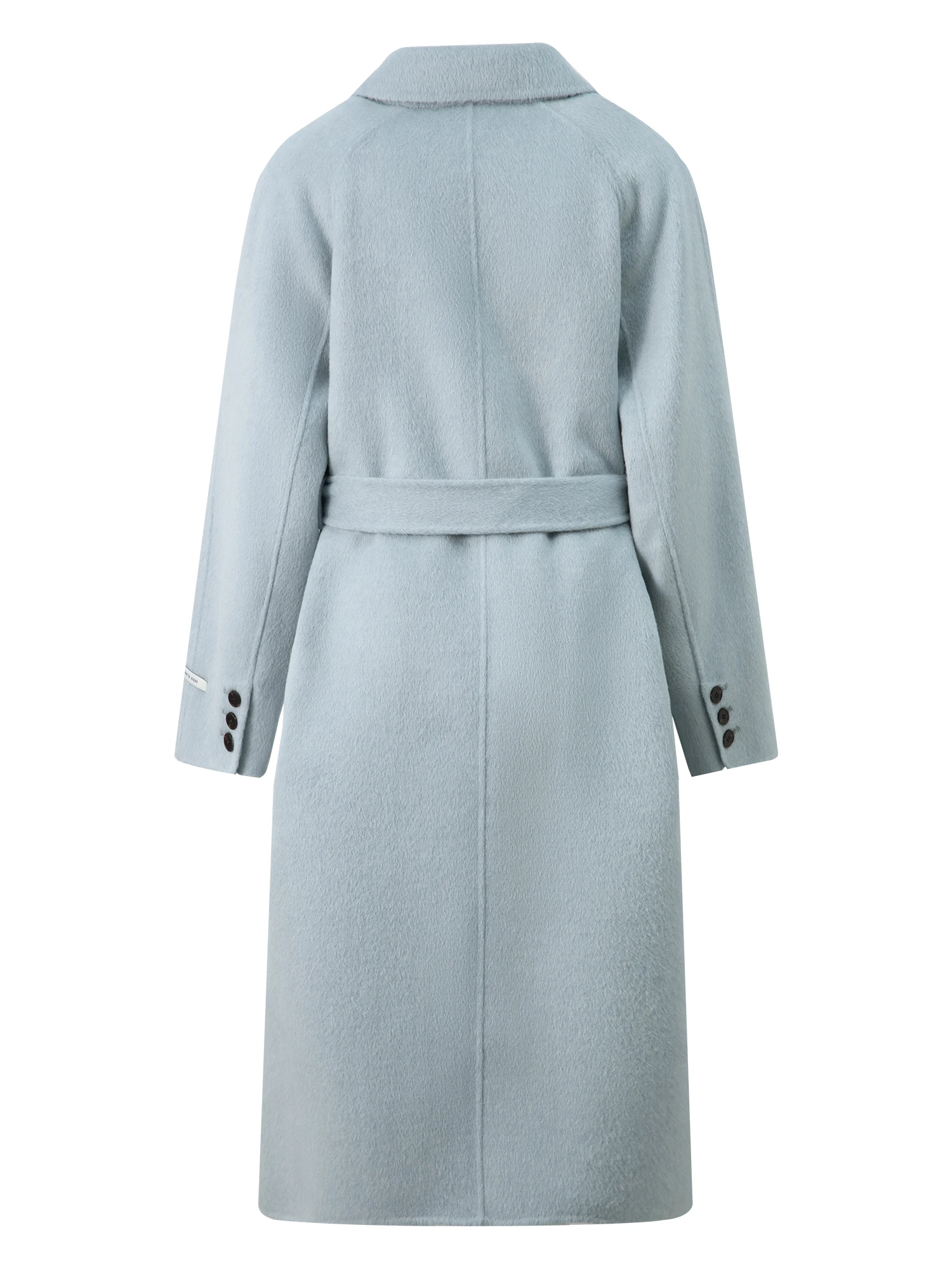 ZIQIAO 2025 Winter Women's Petite Navy Blue Double-Faced Wool Blend Coat with Raglan Sleeve Short Tweed Overcoat for Petite Size