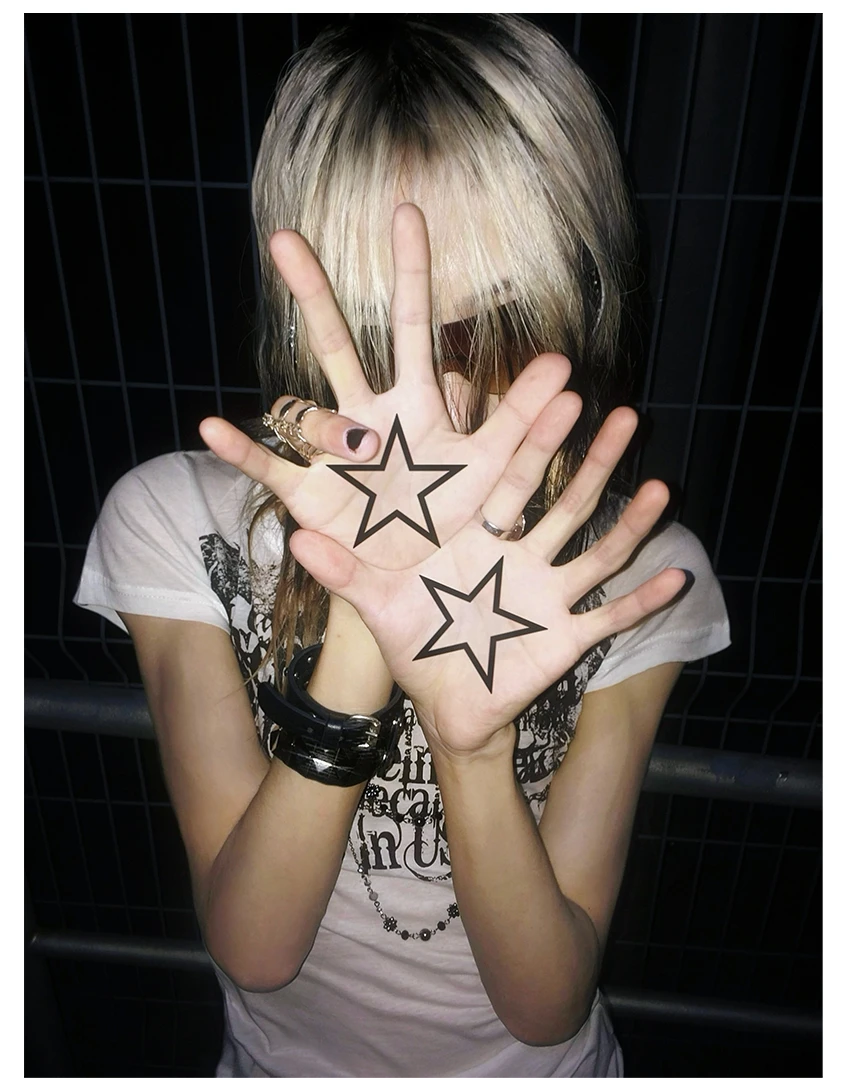 Karrcat Grunge Aesthetics Tattoo Print T-shirt Trashy 2000s Style Letter T Shirt Japanese Y2k White Sheer Tops Gothic Vintage