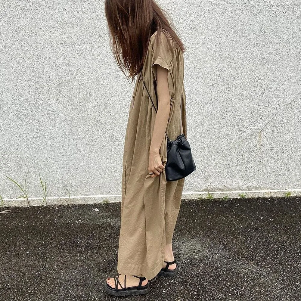Summer Big Large Sleeveless Dress Women Fashion Loose Solid Color Woman Dress Casual Female Clothing Ladies Dresses Vestidos