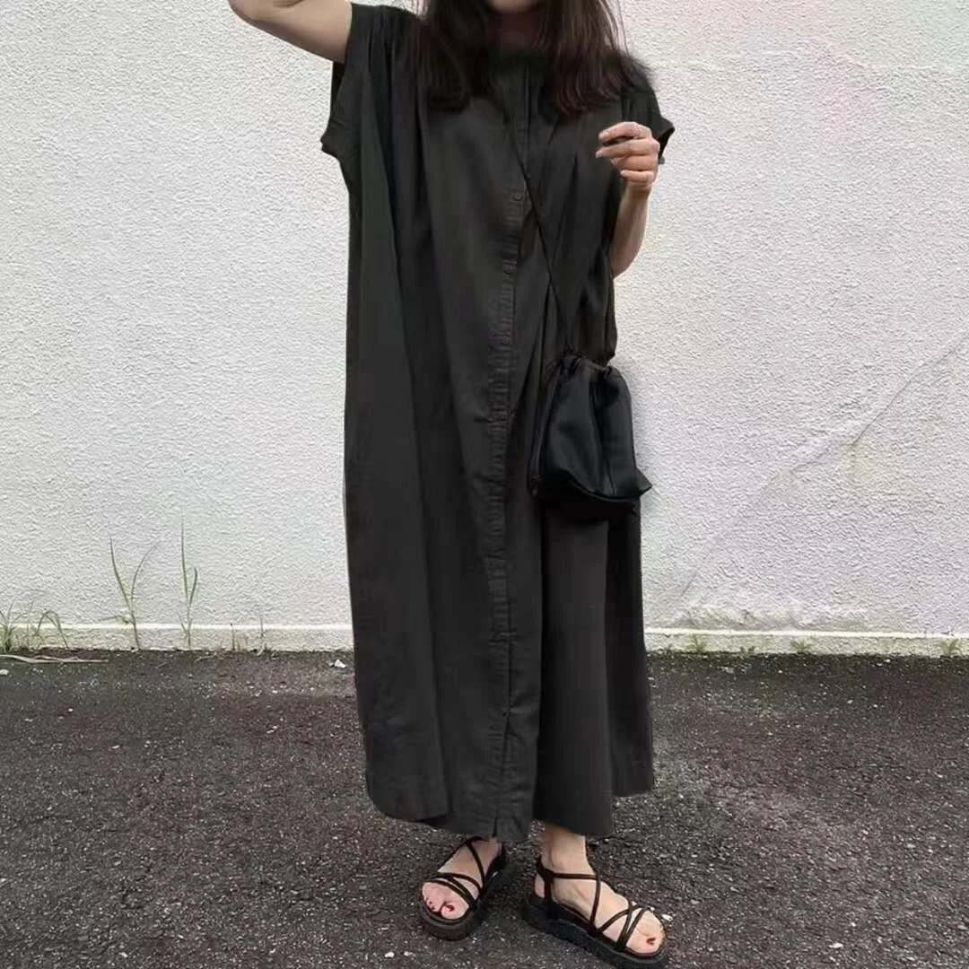 Summer Big Large Sleeveless Dress Women Fashion Loose Solid Color Woman Dress Casual Female Clothing Ladies Dresses Vestidos