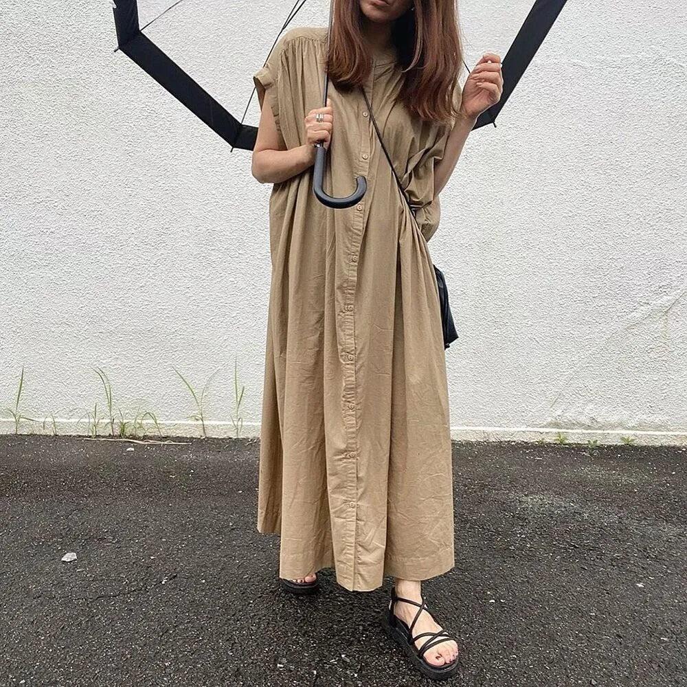 Summer Big Large Sleeveless Dress Women Fashion Loose Solid Color Woman Dress Casual Female Clothing Ladies Dresses Vestidos