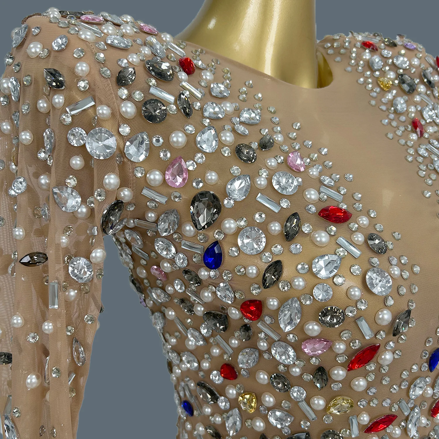 Sparkly Full Rhinestone Asymmetrical Bodycon Wrap Dress for Sexy Women Long Sleeved Mini Dress High-end Party Evening Dress Puer