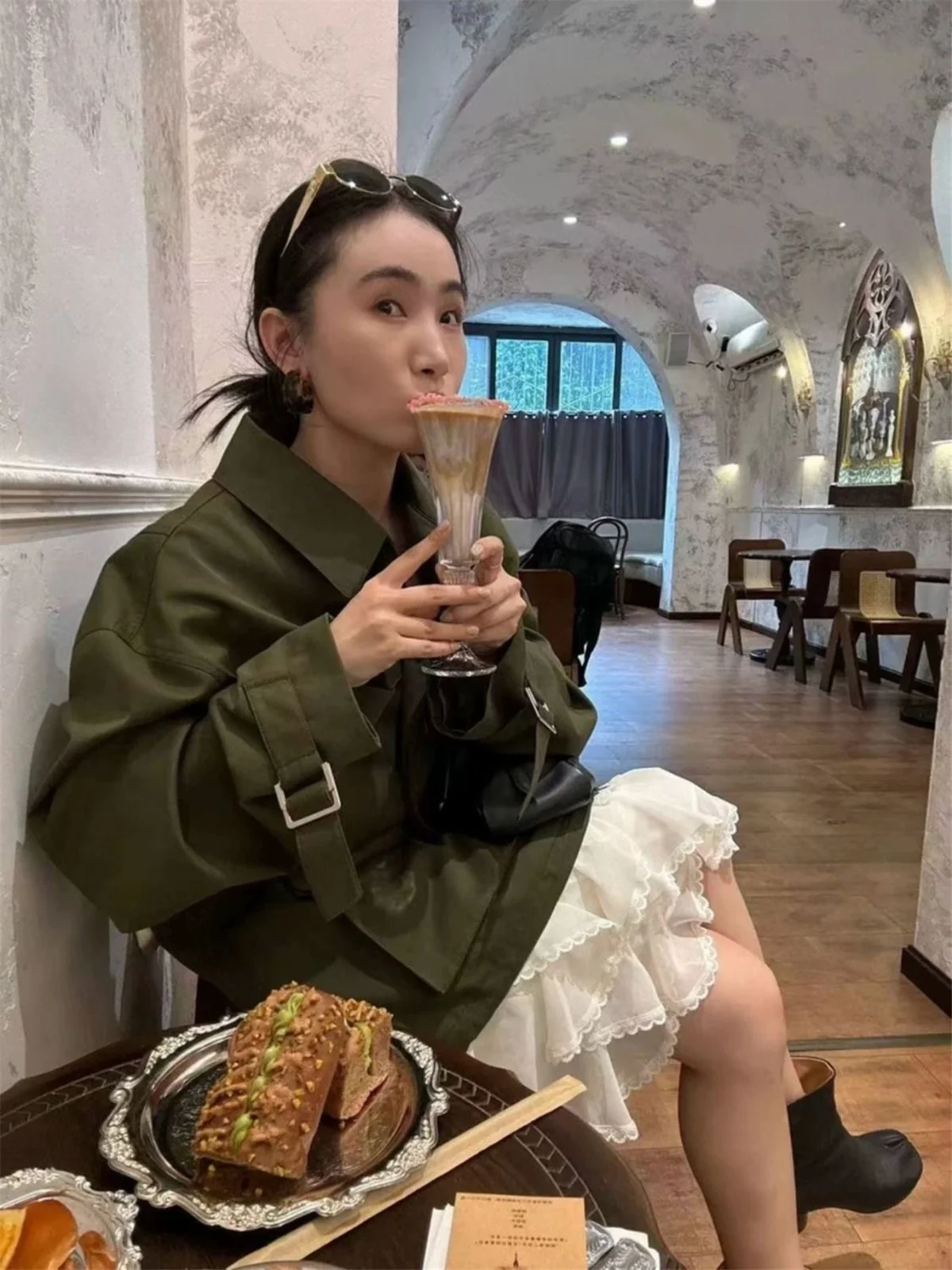 Mini Skirts Women Summer 2025 Chiffon Ruched Skirts Woman Clothing 2000s Clothes Y2k Kawaii Black Lace Skirts Kawaii White