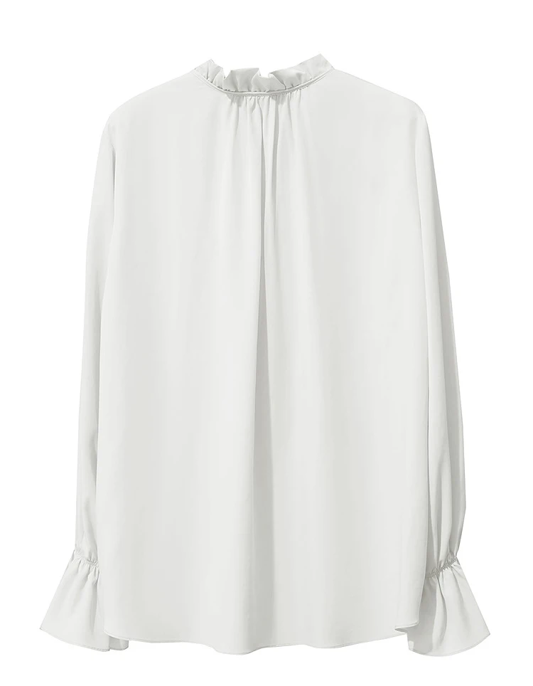 AMII Women's Blouse Simple Loose Stand Collar Butterfly Sleeve Shirts and Blouses 2025 Autumn New Office Ladies Tops 12543102