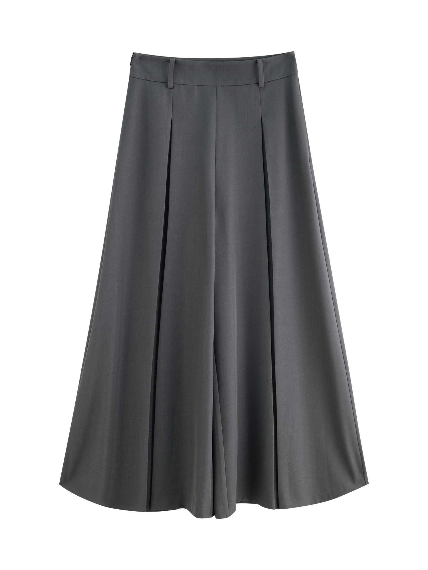 ZIQIAO Gray Airy Long Skirt Pants Women 2025 Autumn New Wide-leg Pants Drape Casual Pants 25ZQ93119