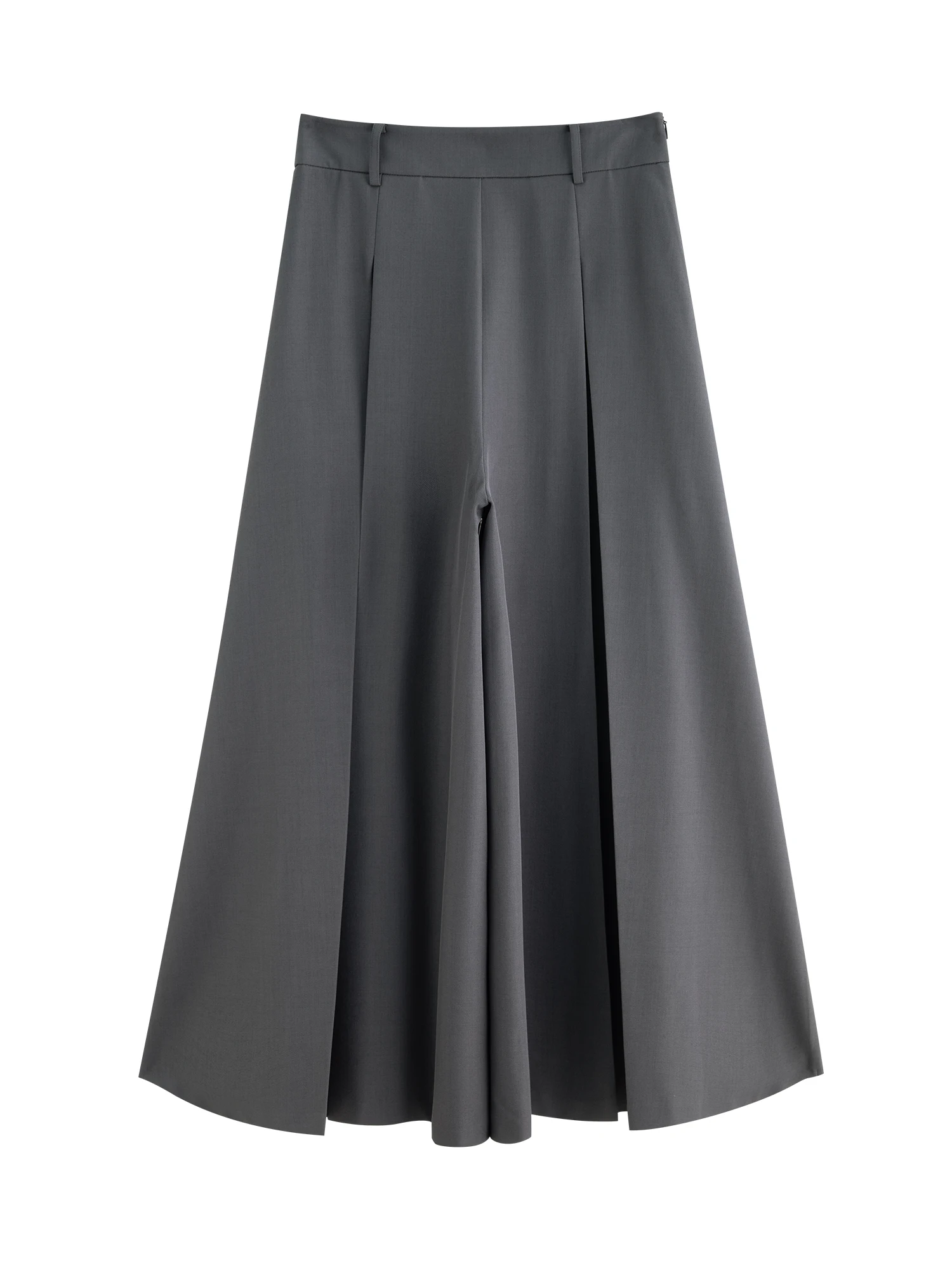 ZIQIAO Gray Airy Long Skirt Pants Women 2025 Autumn New Wide-leg Pants Drape Casual Pants 25ZQ93119
