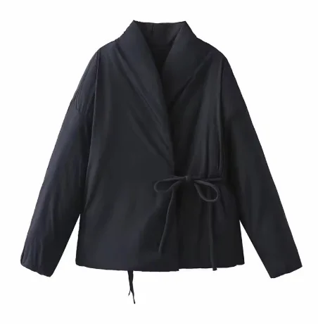 Luxury Brand Women's Clothing Warm Long Sleeves Cotton Coats Autumn Winter Versatile Belts Black Red Grey Jackets for Women