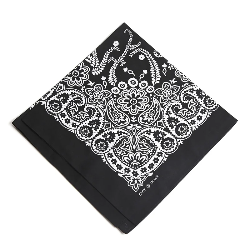 55cm*55cm Fashion Cotton Hip Hop Head Scarf Paisley Square Scarves Headwear Bandanna Hair Band Neck Wrist Wrap Band Accessories