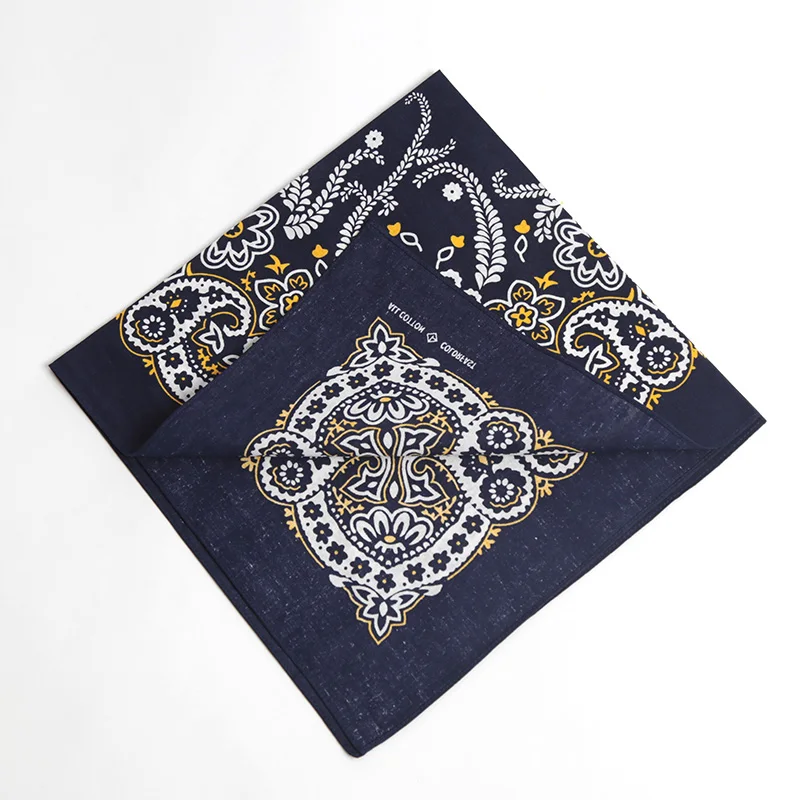 55cm*55cm Fashion Cotton Hip Hop Head Scarf Paisley Square Scarves Headwear Bandanna Hair Band Neck Wrist Wrap Band Accessories