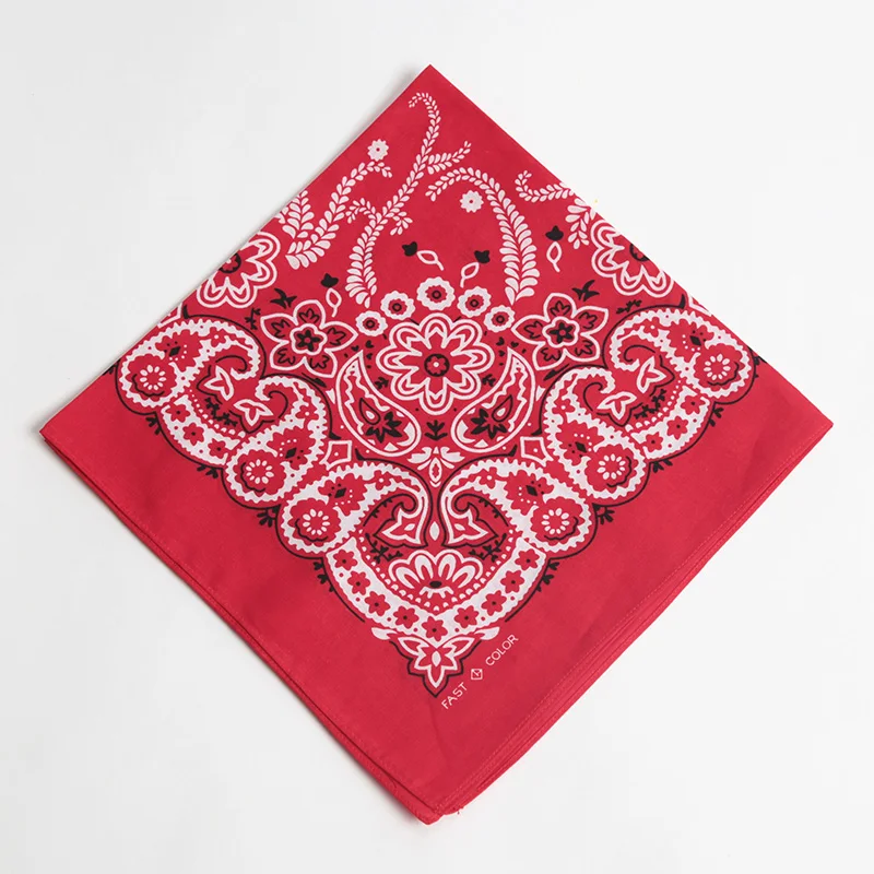 55cm*55cm Fashion Cotton Hip Hop Head Scarf Paisley Square Scarves Headwear Bandanna Hair Band Neck Wrist Wrap Band Accessories
