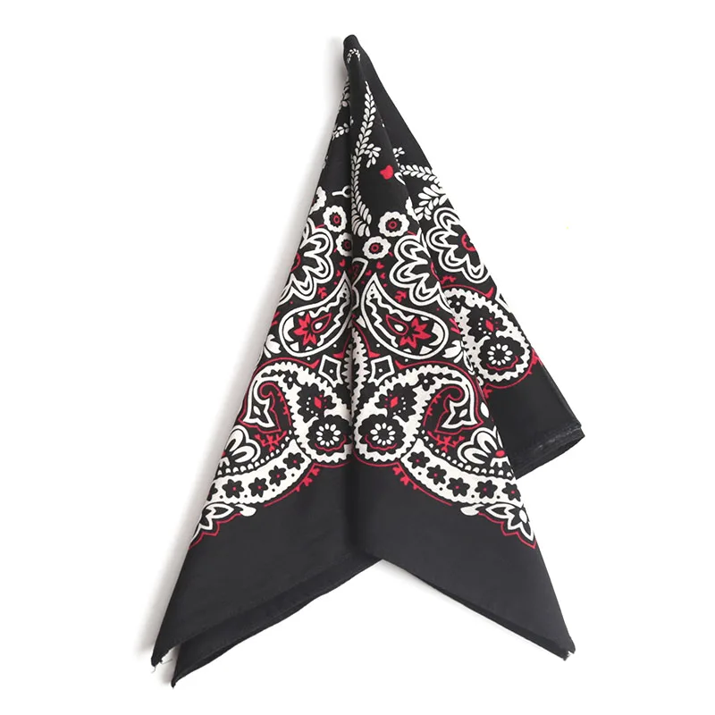 55cm*55cm Fashion Cotton Hip Hop Head Scarf Paisley Square Scarves Headwear Bandanna Hair Band Neck Wrist Wrap Band Accessories