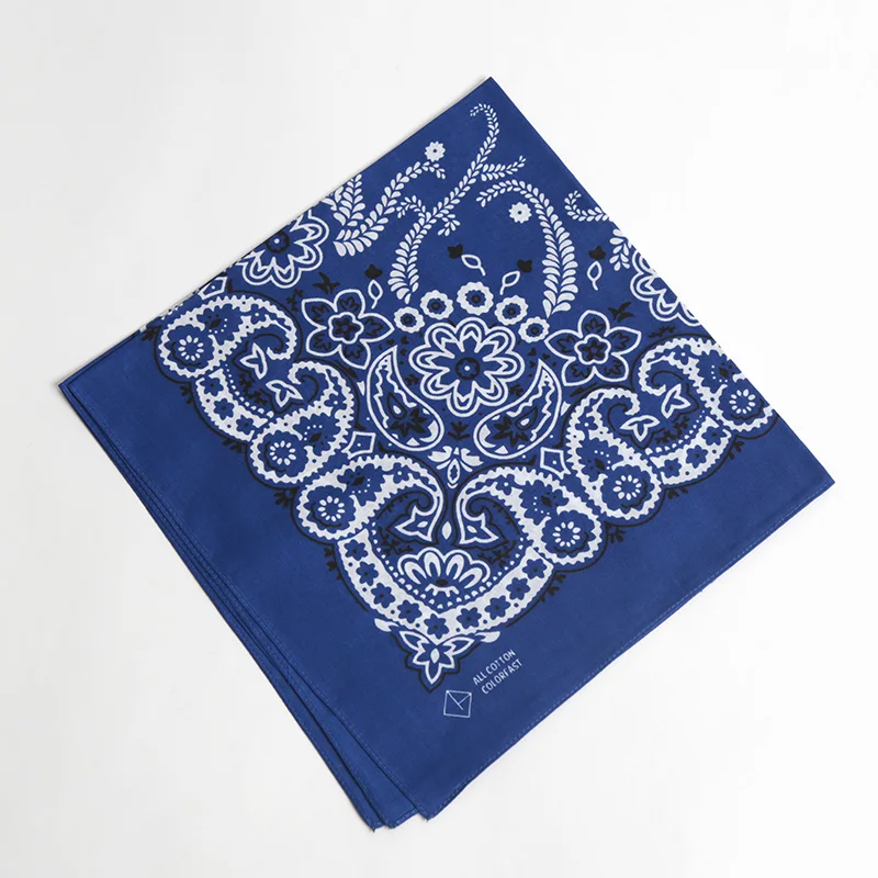55cm*55cm Fashion Cotton Hip Hop Head Scarf Paisley Square Scarves Headwear Bandanna Hair Band Neck Wrist Wrap Band Accessories