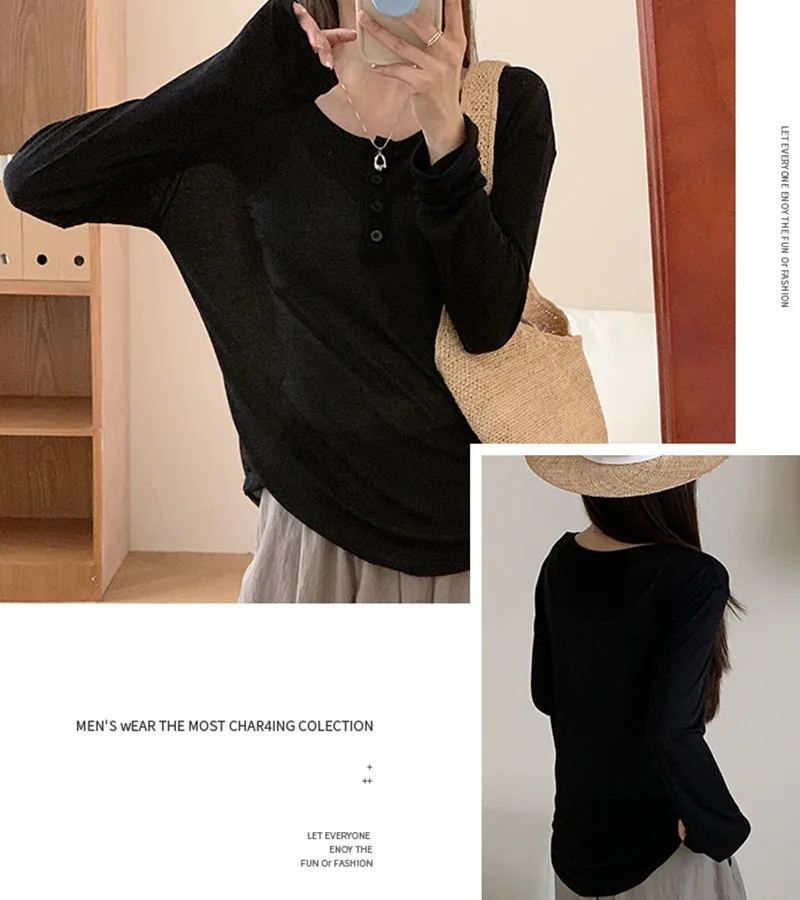 Women's Long Sleeve Sun-Proof T-Shirts Summer Cozy Loose All-Match Basic Tee Shirts Ladies Korean Style Solid Color O-Neck Tops