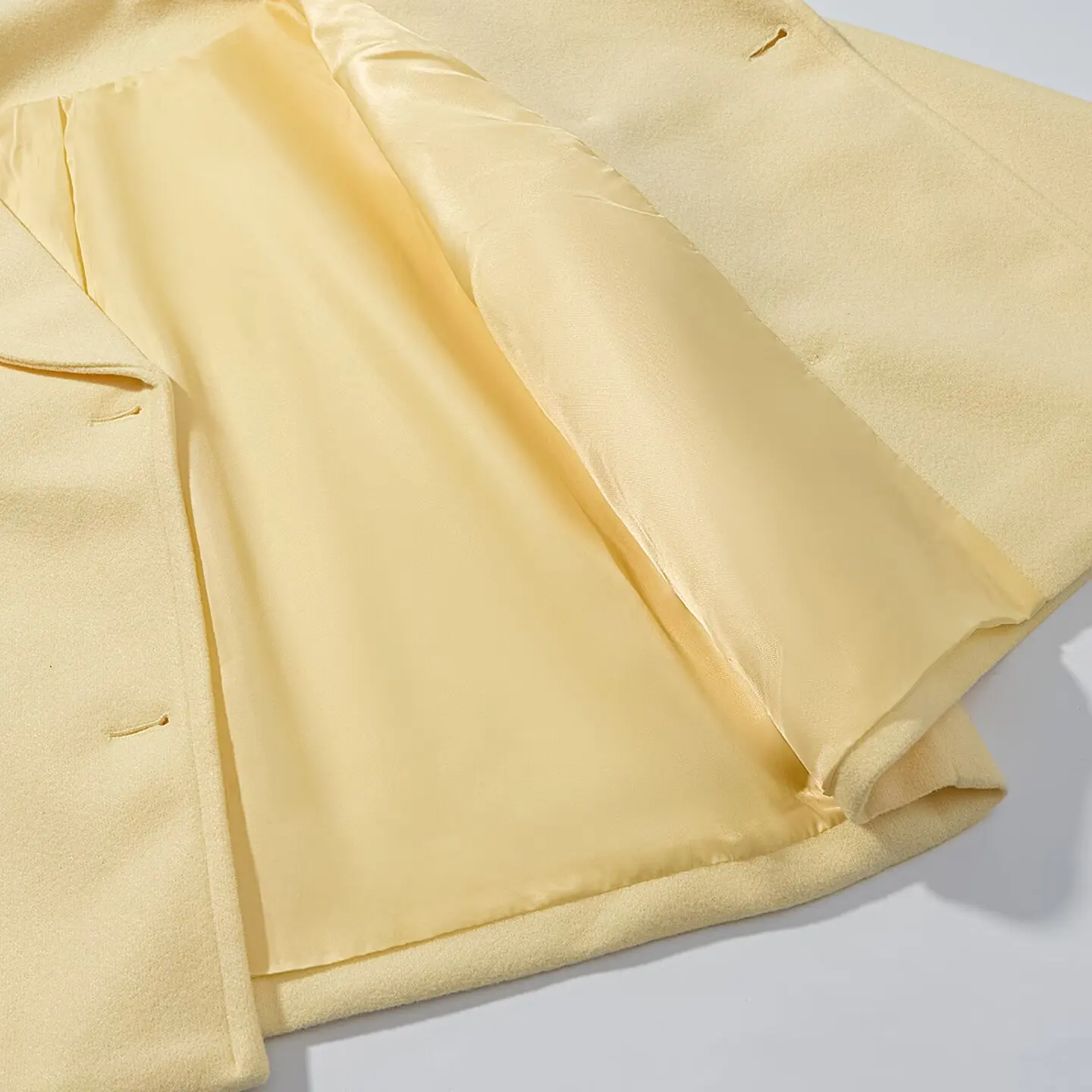 YENKYE New Women Yellow Double Breasted Short Woolen Coat Long Sleeve Lapel Collar Elegant Outerwear Chic Lady Autumn Outfits
