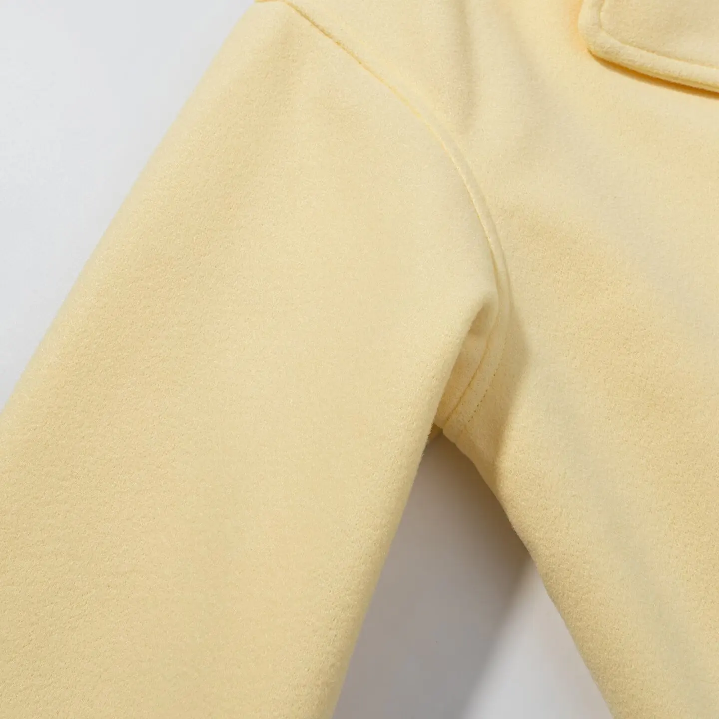 YENKYE New Women Yellow Double Breasted Short Woolen Coat Long Sleeve Lapel Collar Elegant Outerwear Chic Lady Autumn Outfits