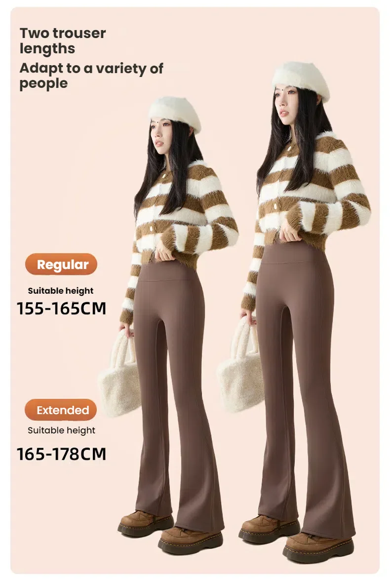 High Waist Flare Leggings Women Winter Fleece Lined Tummy Control Butt Lift Yoga Pants Stretchy Casual Bootcut Palazzo Trousers