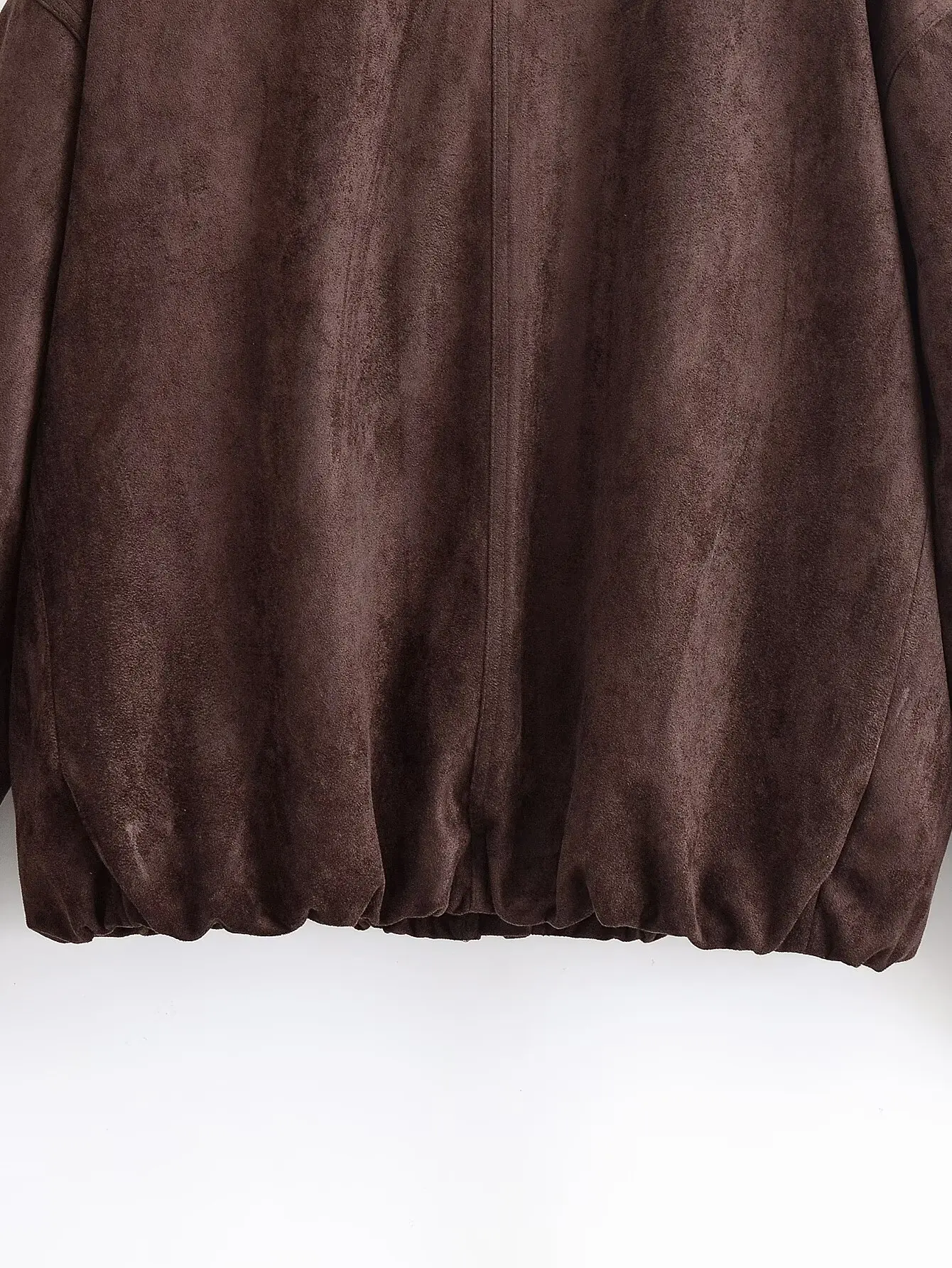 YENKYE Brown Faux Suede Leather Jacket For Women Autumn Winter Warm Loose Coat Long Sleeve Lapel Collar Vintage Outerwear